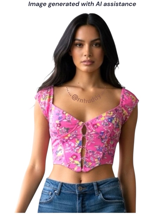 AFRM Tops - AFRM S pink Myla Corset Crop Top